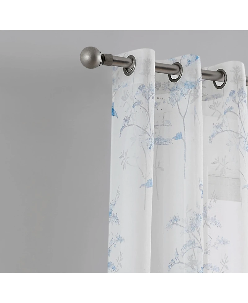 Dainty Home Jessica 2-Pack Linen Textured Metallic Light Filtering Grommet Curtain Panel Pair 38" x 84"