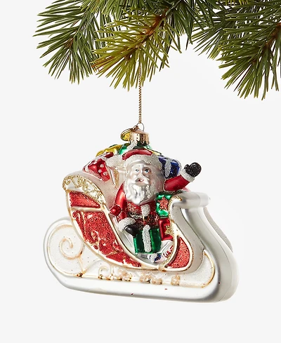 Macy's 100th Thanksgiving Day Parade Glass Sleigh Ornament, Macy's Exclusive