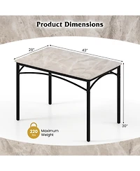 Sugift Rectangular Modern Sintered Stone Dining Table for Four