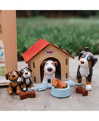 Haba Little Friends Dog Lucky - Pet Toy Figure with Doghouse and Wooden Bones