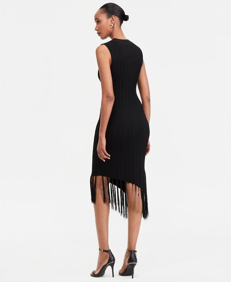 I.n.c. International Concepts Women's Sleeveless Fringe-Trim Sweater Dress, Macy's Exclusive