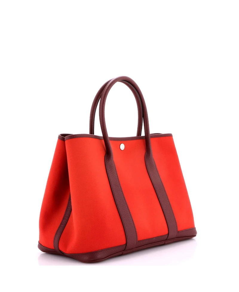 Pre-Owned HERMES 36 Garden Party Tote Toile and Leather