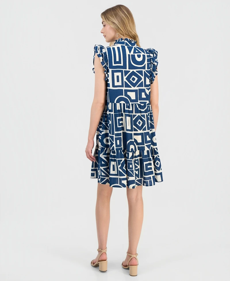 Sandra Darren Petite Ruffled Tiered Shift Dress