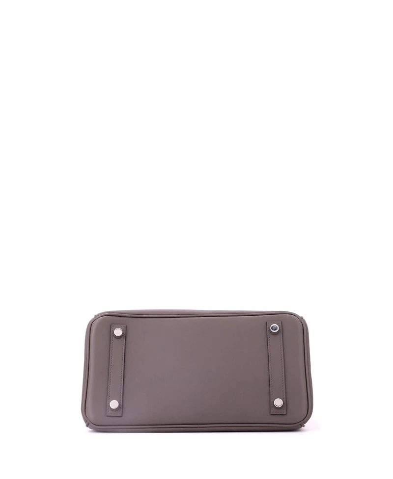 Pre-Owned HERMES Birkin 25 Handbag Grey Swift with Palladium Hardware