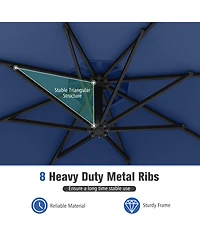 Sugift 10 ft Offset Hanging Umbrella with Base and Tilt Function