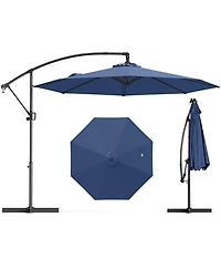 Sugift 10 ft Offset Hanging Umbrella with Base and Tilt Function