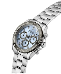 Guess Men's Silver-Tone Chronograph Watch, 42mm