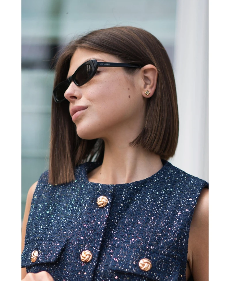 Classicharms Atlas Crystal Square Stud Earrings