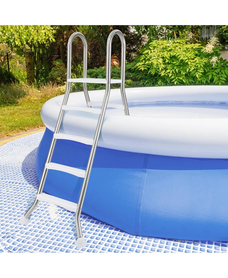 Sugift 75.6" A-Frame Above Ground Pool Ladder for Pools up to 55