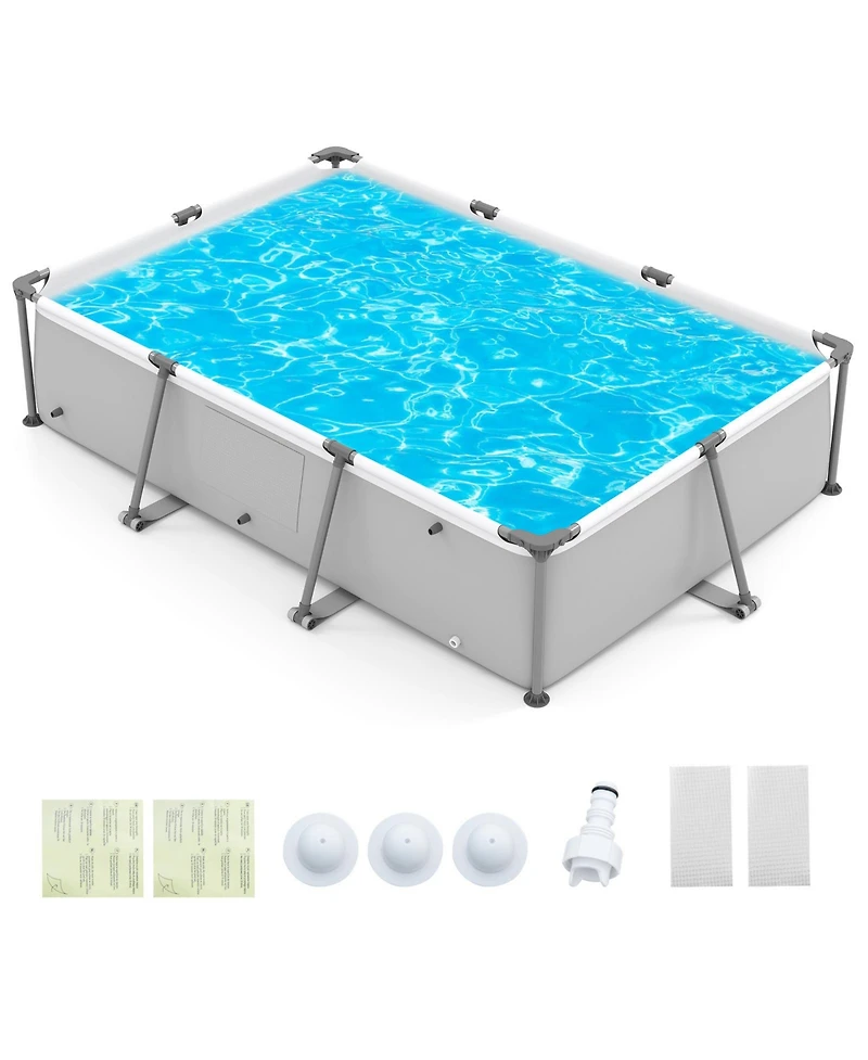 Sugift Above Ground Family Swimming Pool with Metal Frame 10 ft