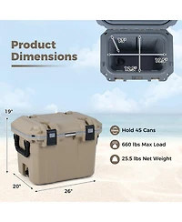 Sugift Ultra Light Hard Cooler 53 Quart Injection Molded Ice Chest