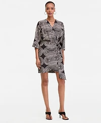 I.n.c. International Concepts Women's 3/4 Sleeve Printed Kimono Dress, Macy's Exclusive