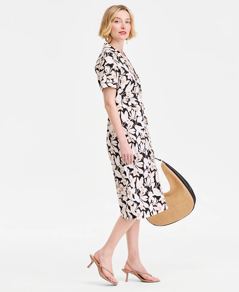 I.n.c. International Concepts Women's Printed Button-Front Midi Dress, Macy's Exclusive