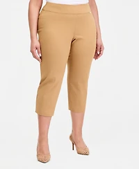 I.n.c. International Concepts Plus Mid-Rise Pull-On Capri Pants, Created for Macy's