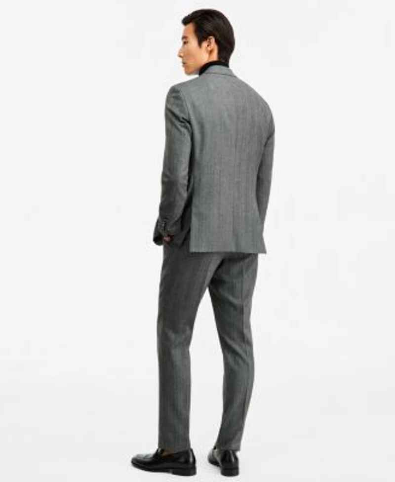 Hugo By Hugo Boss Mens Modern Fit Herringbone Suit Separates
