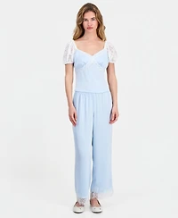 And Now This Petite Satin Lace-Trim Ankle Pants, Macy's Exclusive
