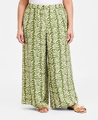 I.n.c. International Concepts Plus Printed High Rise Wide Leg Pants