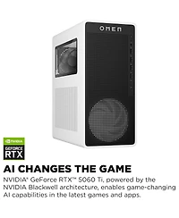 Hp Omen 16L TG03-0030 Gaming Desktop Computer, Amd Ryzen 7 8700G 4.2GHz, 32GB Ram, 1TB Ssd, Nvidia GeForce Rtx 5060 Ti 16GB, Windows 11 Home, Snow