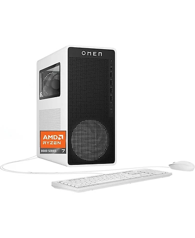 Hp Omen 16L TG03-0030 Gaming Desktop Computer, Amd Ryzen 7 8700G 4.2GHz, 32GB Ram, 1TB Ssd, Nvidia GeForce Rtx 5060 Ti 16GB, Windows 11 Home, Snow