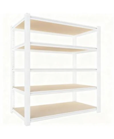 Yigii Adjustable 5 Tier Metal Connector Shelving Heavy Duty Boltless For Kitchen Pantry Garage