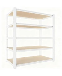 Yigii Adjustable 5 Tier Metal Connector Shelving Heavy Duty Boltless For Kitchen Pantry Garage