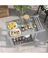 gaomon Utility Rolling Service Cart, 2-Tier Kitchen Food Cart for Home, Office, Warehouse, 500lb Capacity, Easy Maneuver