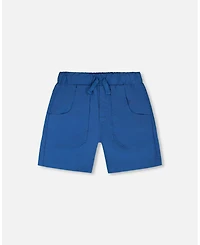 Deux par Deux Little Boys Little/Big Parachute Shorts with Patch Pockets