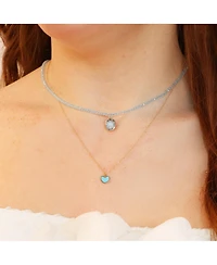 The Lovery Topaz Bead Bezel Necklace 14K Yellow Gold