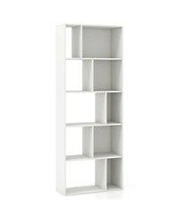 Slickblue 63 Inch 5-Tier Geometric 10-Cube Bookshelf Tall Bookcase