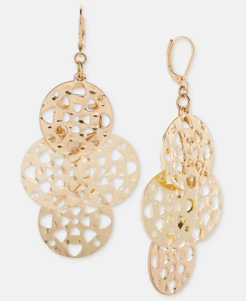 Style & Co Gold-Tone Circle Drop Earrings, Macy's Exclusive