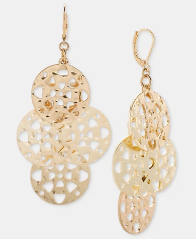 Style & Co Gold-Tone Circle Drop Earrings, Macy's Exclusive
