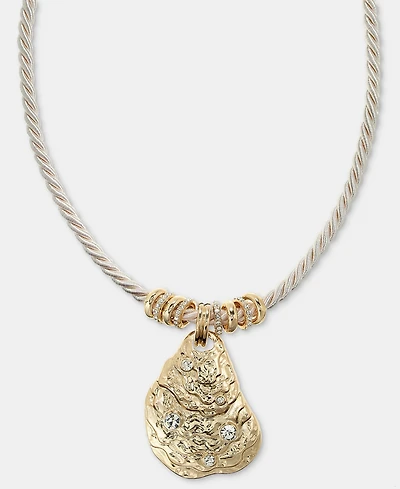 lonna & lilly Pave Oyster Shell Pendant Necklace, 16" + 3" extender