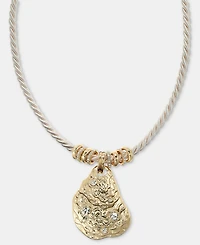 lonna & lilly Pave Oyster Shell Pendant Necklace, 16" + 3" extender