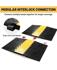 Yescom Rubber Cable Protector Ramp 5 Channel Heavy Duty Ada Compliant Driveway Road Hump Wire Cord Cover