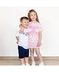 Sweet Wink Baby Girls Mama's Bestie Pearl Patch Short Sleeve T-Shirt