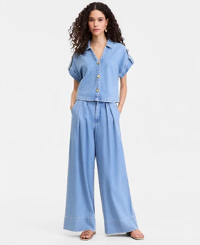 I.n.c. International Concepts Women's High Rise Wide Leg Jeans, Macy's Exclusive
