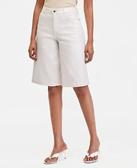 I.n.c. International Concepts Women's High Rise Wide-Leg Denim Shorts, Macy's Exclusive