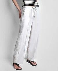 Dkny Women's Relaxed-Fit Logo Trim Pants