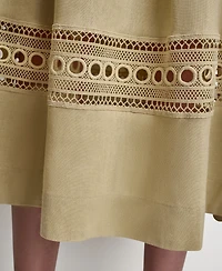 Dkny Women's Loop Embroidered Pleated Midi Skirt