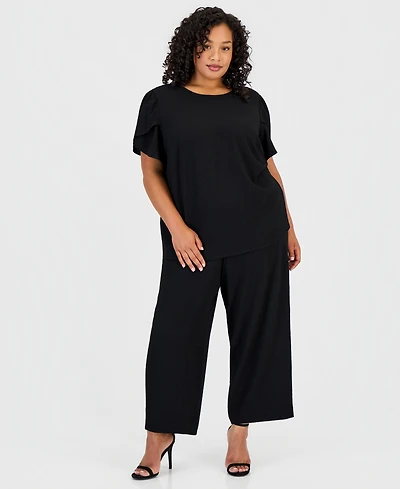 Anne Klein Essentials Plus Pull-On Crop Straight-Leg Pants