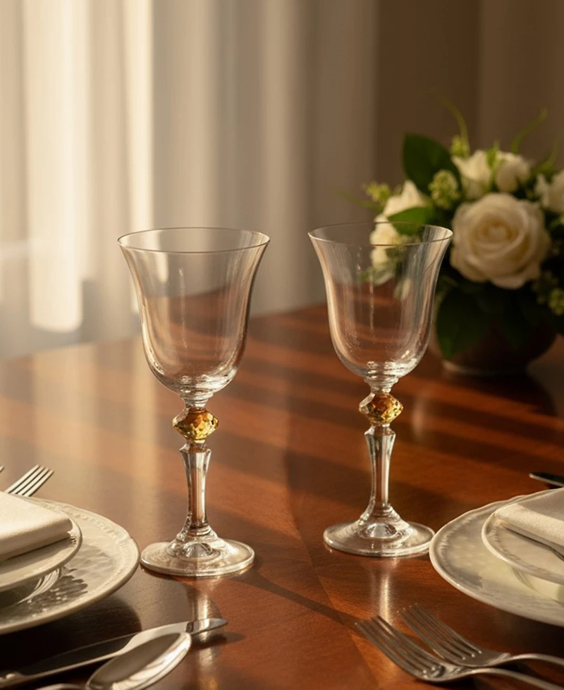 Classic Touch Water Glasses, Set of 6