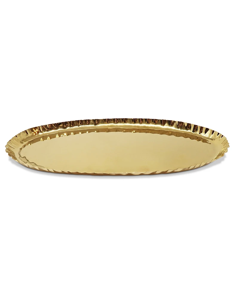 Classic Touch Crushed Oblong Tray, 17.5"