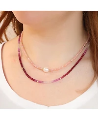 The Lovery Ruby Ombre Bead Necklace 14K Yellow Gold