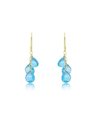 The Lovery Blue Topaz Bead Dangle Earrings 14K Gold