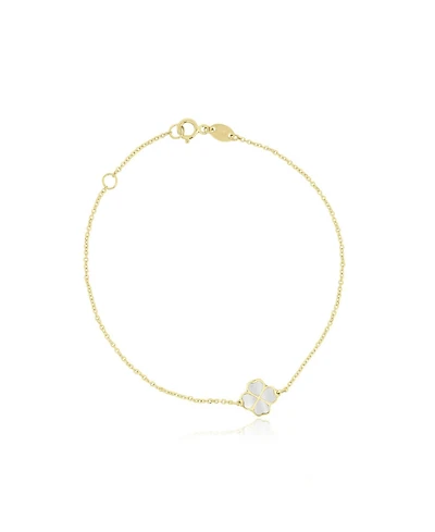The Lovery Mother of Pearl Lucky Clover Bracelet 14K Gold