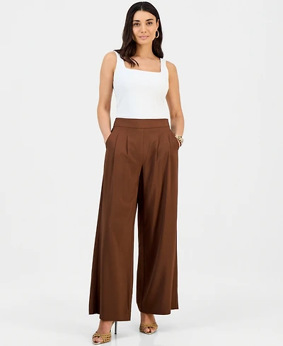 I.n.c. International Concepts Petite Pleated Pull-On Wide-Leg Pants, Macy's Exclusive