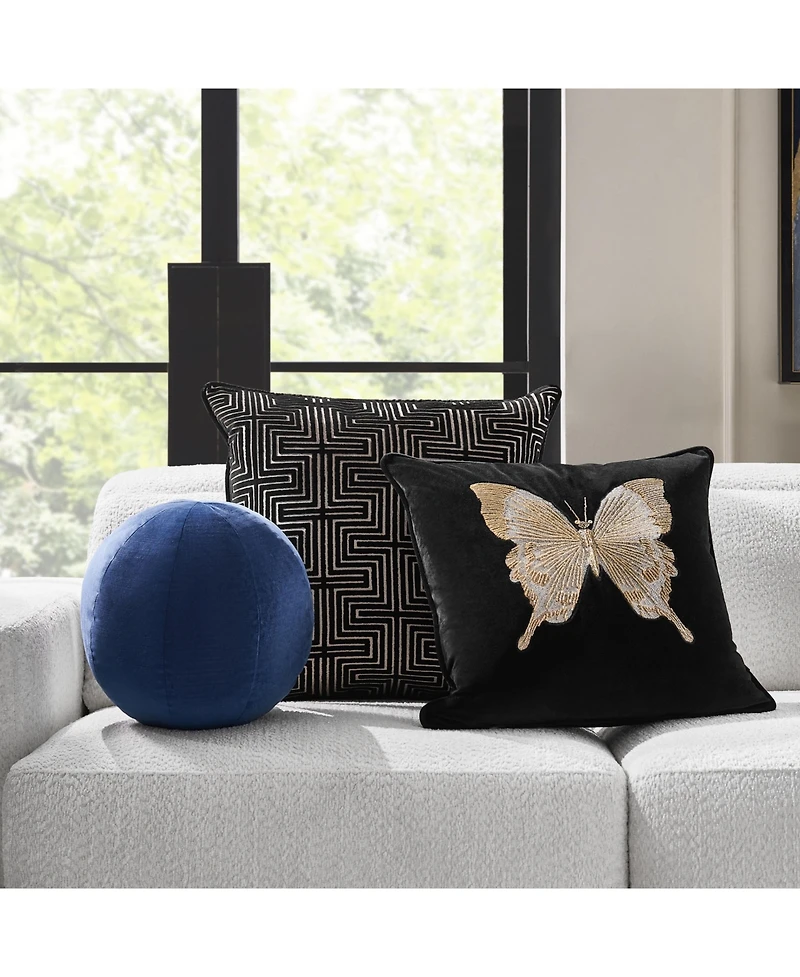 Bella Beaded Butterfly Pillow 20"