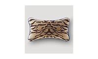 Bronze Tiger Lumbar 12" X 20" - Blue Piping