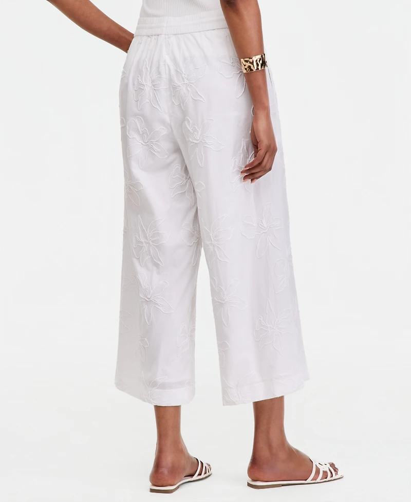 I.n.c. International Concepts Women's Embroidered Wide-Leg Pants, Macy's Exclusive