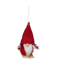Northlight 4" Skiing Santa Gnome Christmas Ornaments, Set of 2
